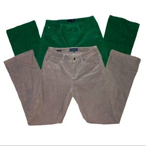 TALBOTS green and gray corduroy curvy jeans